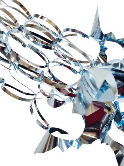 Blue Silver Foil Christmas Decorations Hanging Garland Xmas Decs Choose From 7 Designs