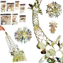 Load image into Gallery viewer, Gold Foil Christmas Decorations Hanging Garland Xmas Decs Choose From 7 Designs
