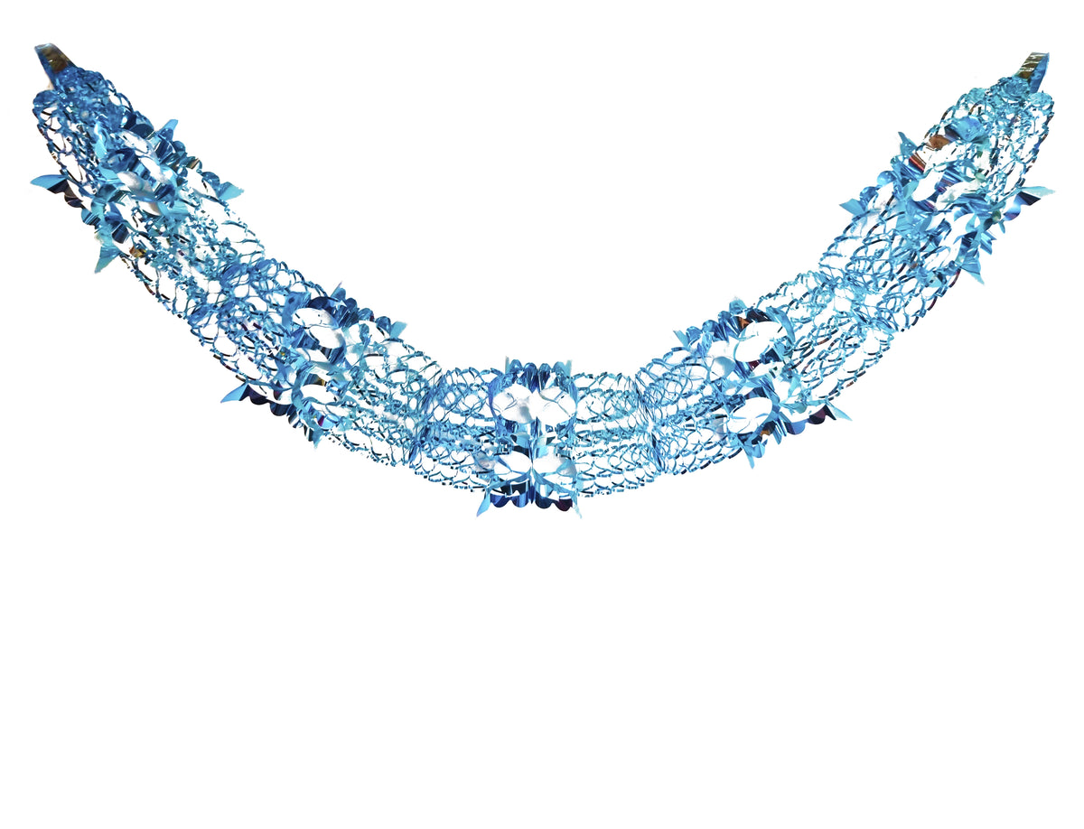 Blue Silver Foil Christmas Decorations Hanging Garland Xmas Decs Choose From 7 Designs