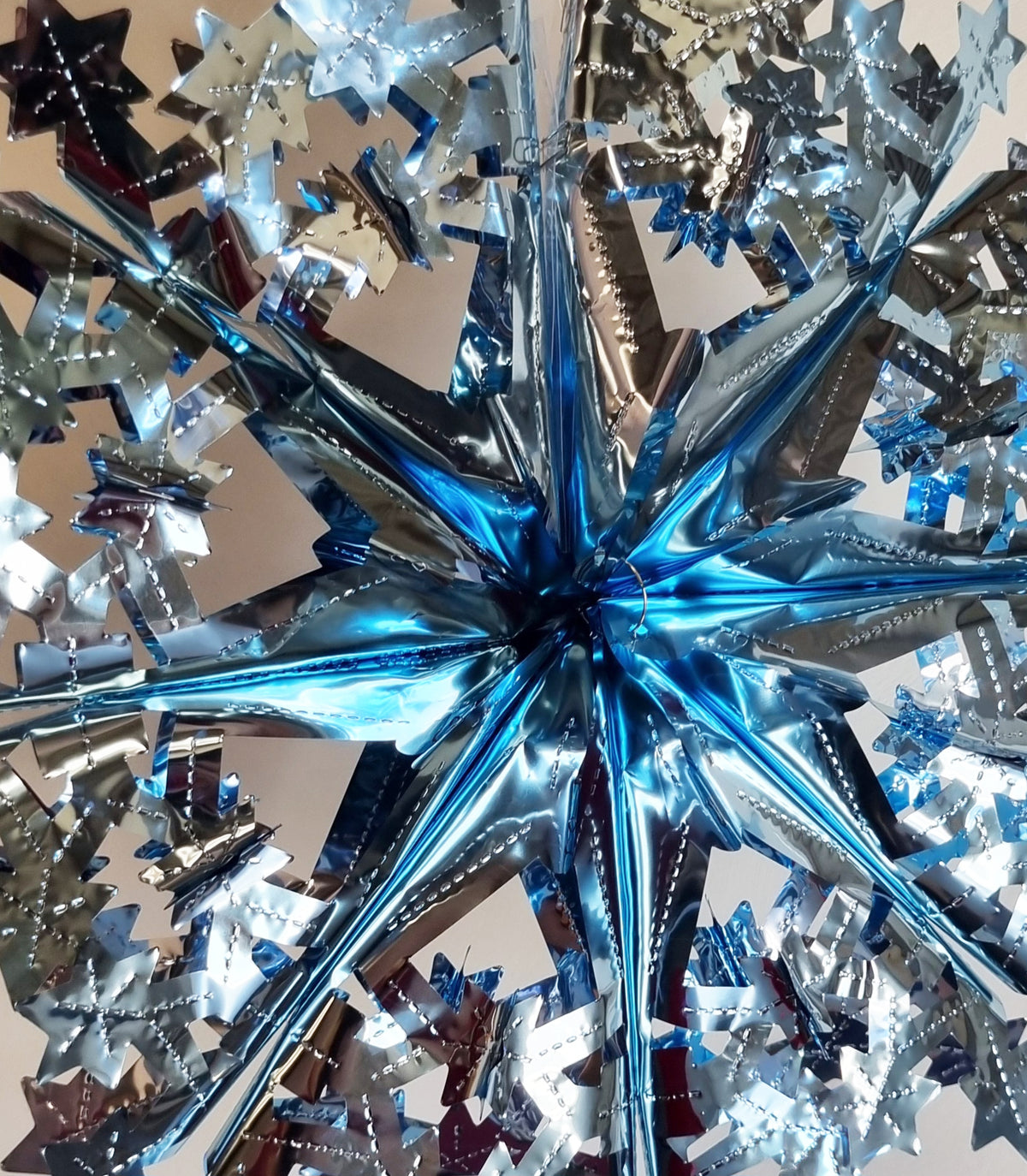 Blue Silver Foil Christmas Decorations Hanging Garland Xmas Decs Choose From 7 Designs