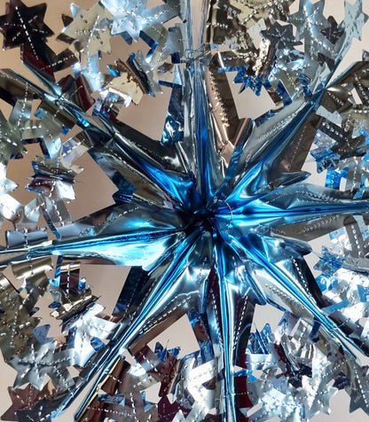 Blue Silver Foil Christmas Decorations Hanging Garland Xmas Decs Choose From 7 Designs