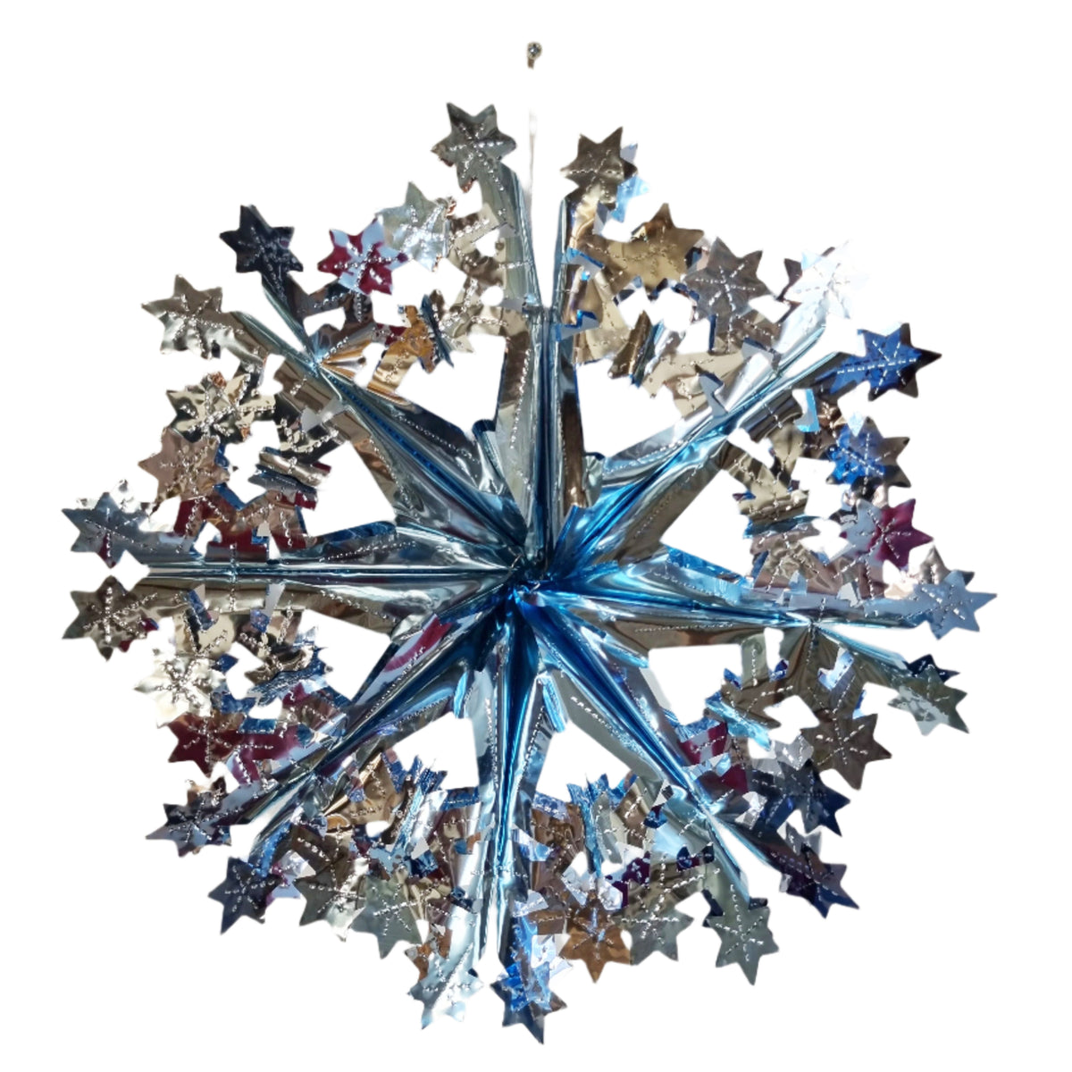 Blue Silver Foil Christmas Decorations Hanging Garland Xmas Decs Choose From 7 Designs