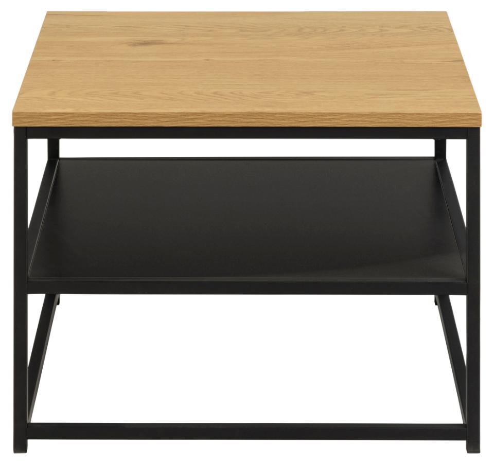 Gila Square Coffee Table With Black Shelf 55x55x42cm