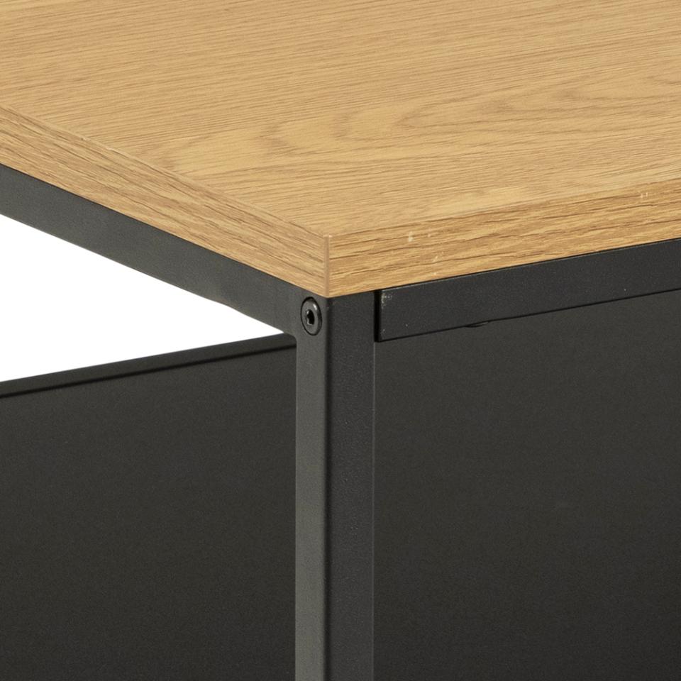Gila Square Coffee Table With Black Shelf 55x55x42cm