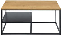 Load image into Gallery viewer, Gila Rectangle Coffee Table With Black Shelf And Metal Base 90 x 60cm
