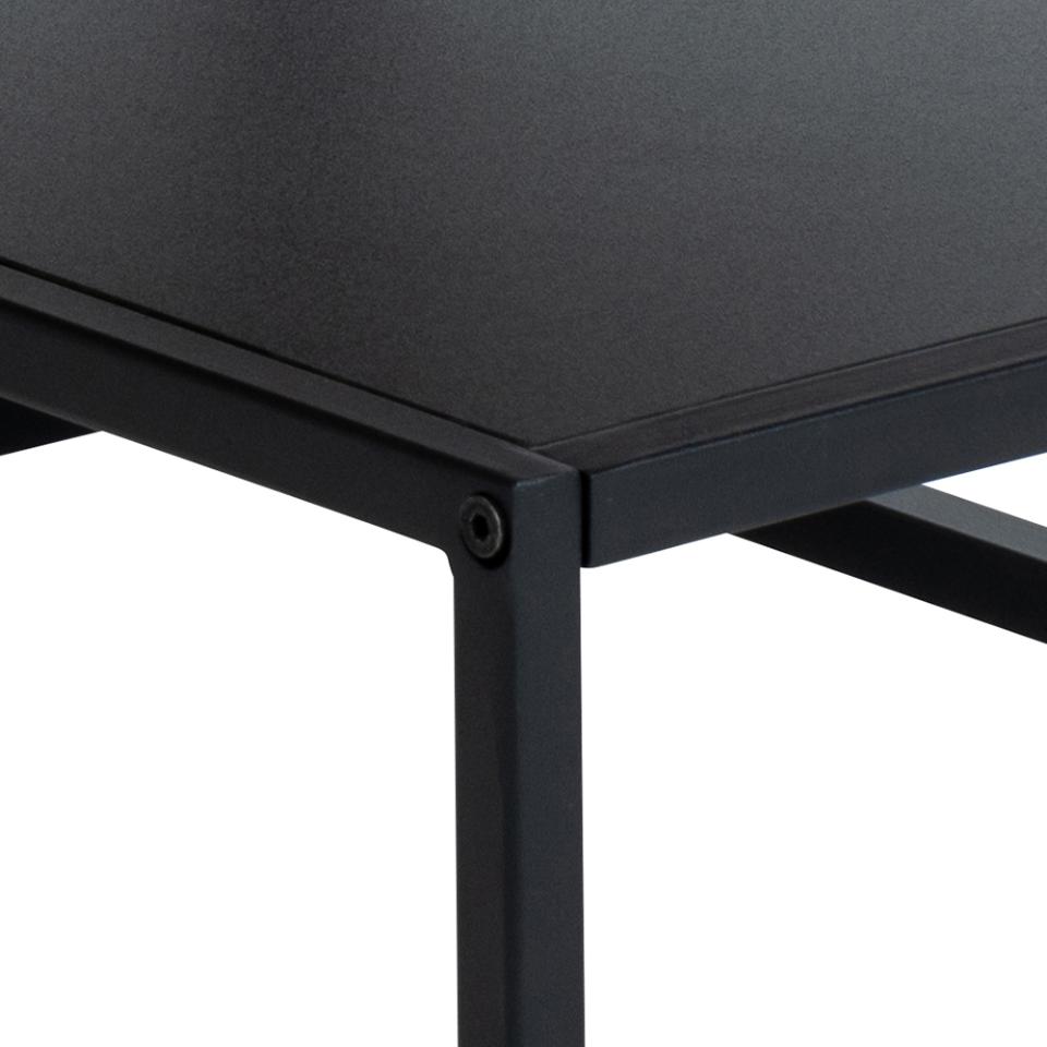 Gila Rectangle Coffee Table With Black Shelf And Metal Base 90 x 60cm