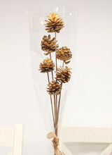 Load image into Gallery viewer, Exotic Wooden Dried and Artificial Flower Bouquet In Brown and Gold Neutrals 12 or 18 Stems 50-70m tall
