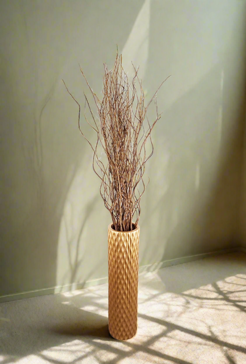Large Gold Ceramic Floor Vase 60cm Home Decor