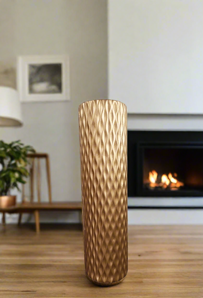 Large Gold Ceramic Floor Vase 60cm Home Decor