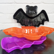 Load image into Gallery viewer, Bat Shaped Plastic Sweetie Tray Candy Dish for Halloween Parties or Trick or Treating
