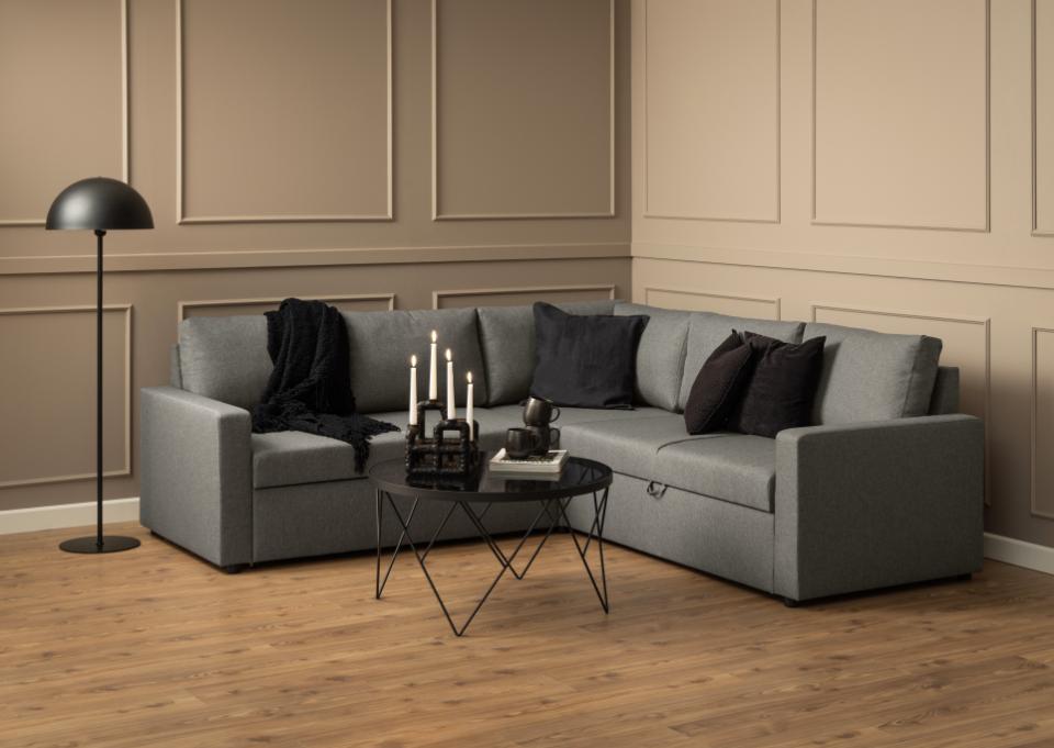 Halstow Round Coffee Table With Glass Top And Metal Base 80cm