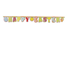 Load image into Gallery viewer, Happy Easter Cardboard Hanging Banner with Eggs and Sun Large Size 180cm 6ft
