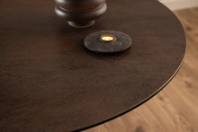 Load image into Gallery viewer, Heaven Round Dining Table 119cm Brown With Solid Black Metal Base
