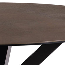 Load image into Gallery viewer, Heaven Round Dining Table 119cm Brown With Solid Black Metal Base
