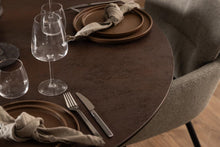 Load image into Gallery viewer, Heaven Round Dining Table 119cm Brown With Solid Black Metal Base
