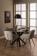 Load image into Gallery viewer, Heaven Round Dining Table 119cm Brown With Solid Black Metal Base
