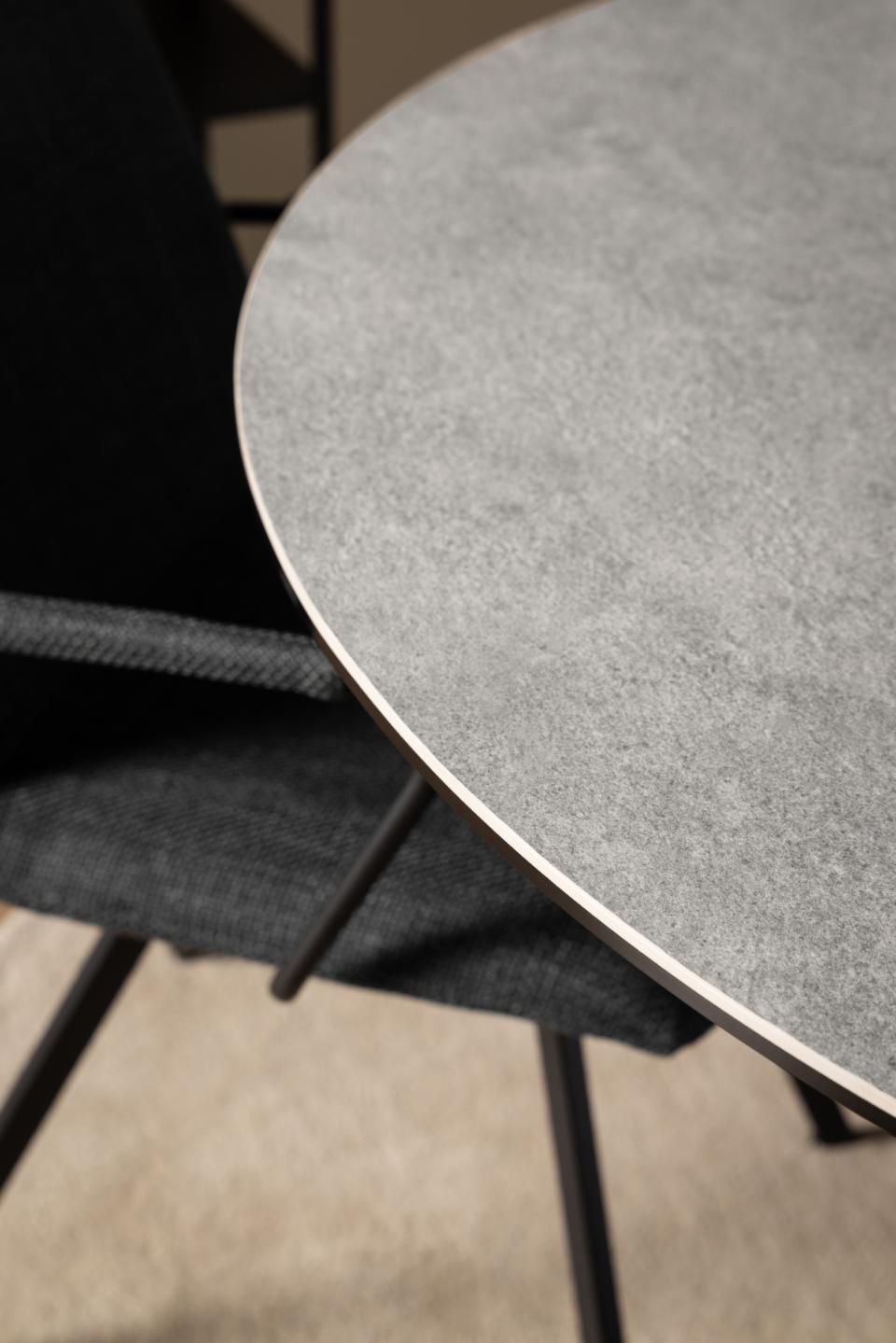 Heaven Round Dining Table 119cm Grey With Solid Metal Base