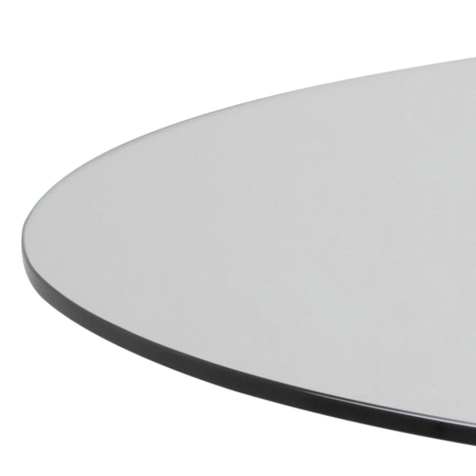 Heaven Round Dining Table Glass Large Solid Designer Metal Oak Foil Base 119cm