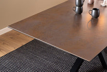 Load image into Gallery viewer, Heaven Large Rectangle Brown Ceramic Dining Table With Solid Metal Base 6/8 Seat 200 x 100 cm
