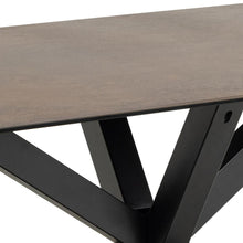 Load image into Gallery viewer, Heaven Large Rectangle Brown Ceramic Dining Table With Solid Metal Base 6/8 Seat 200 x 100 cm
