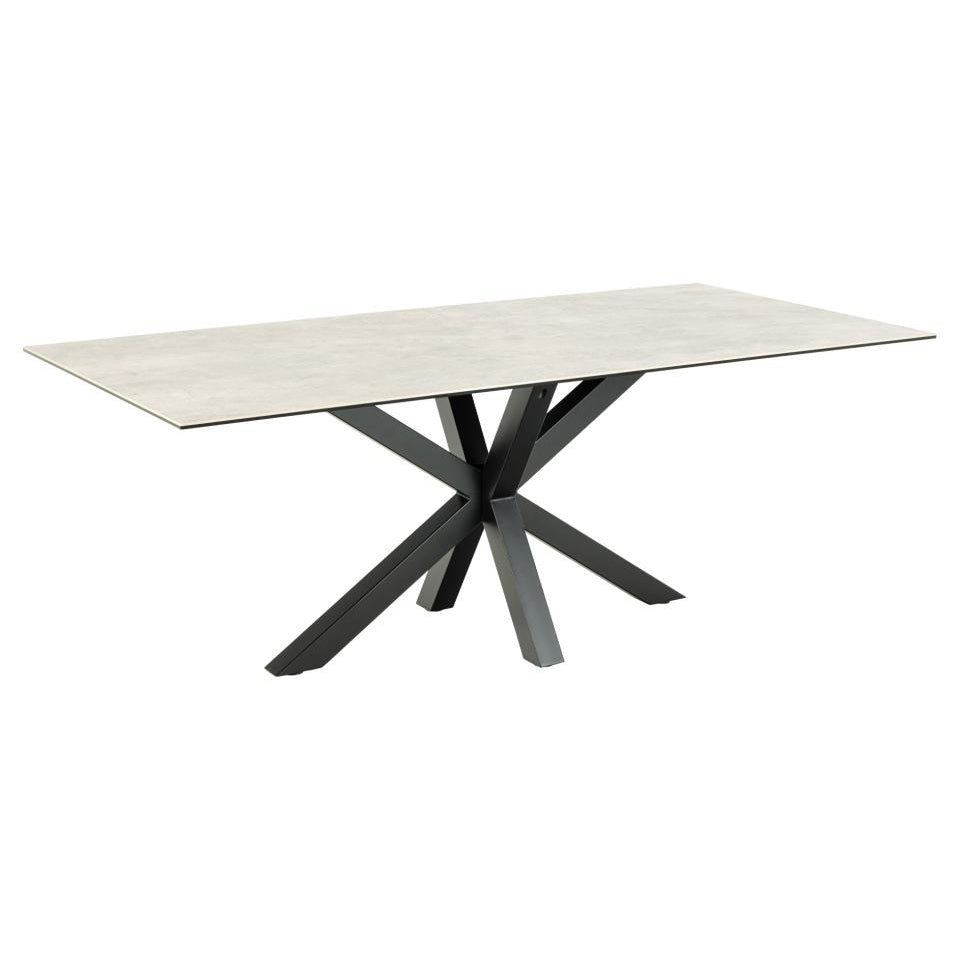 Heaven Large Grey Ceramic Rectangle Dining Table With Solid Metal Base 6/8 Seat 200x100x75.5