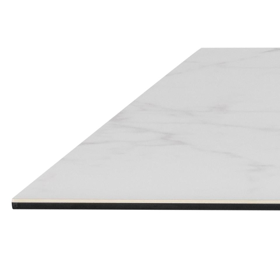 Heaven Large Rectangle White Dining Table Ceramic With Metal Base 6/8 Seat 200x100 cm