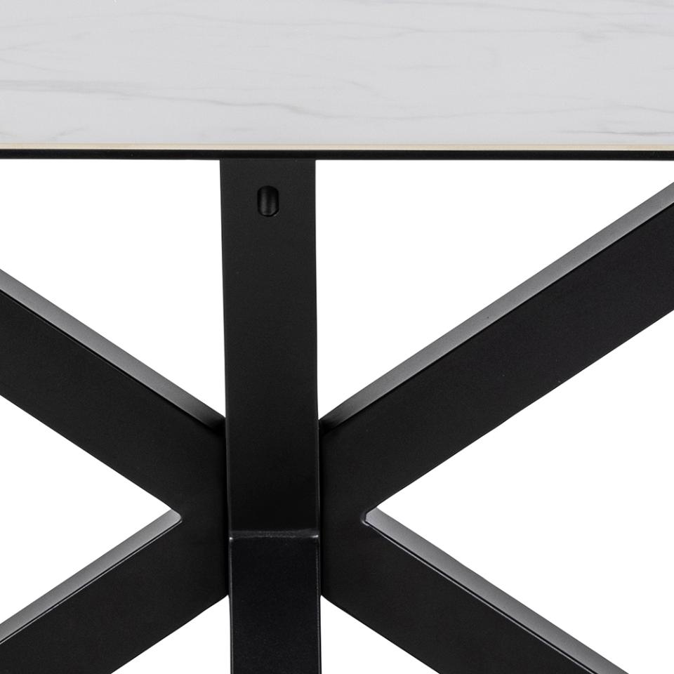 Heaven Large Rectangle Grey Ceramic Dining Table With Solid Metal Base 6/8 Seat 200 x 100 cm