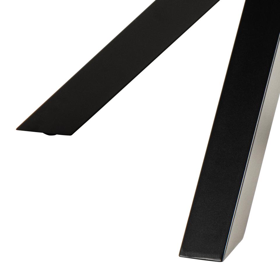 Heaven Round Black Ceramic Dining Table, Lavish Marble Look With Stylish Metal Base 119x75.5cm