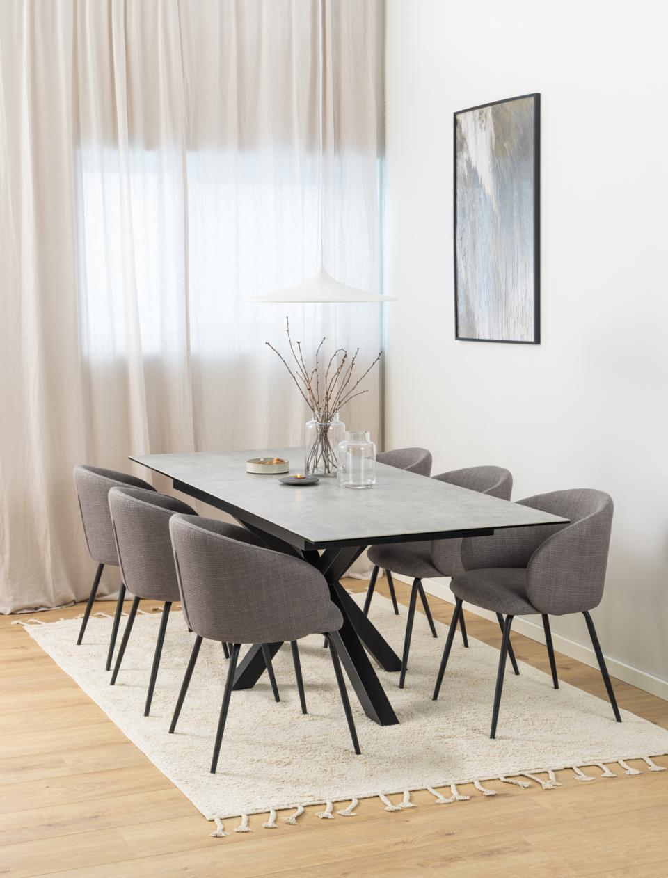 Heaven Extendable Grey Dining Table Large Spacious Ceramic 168/210 x 90 cm