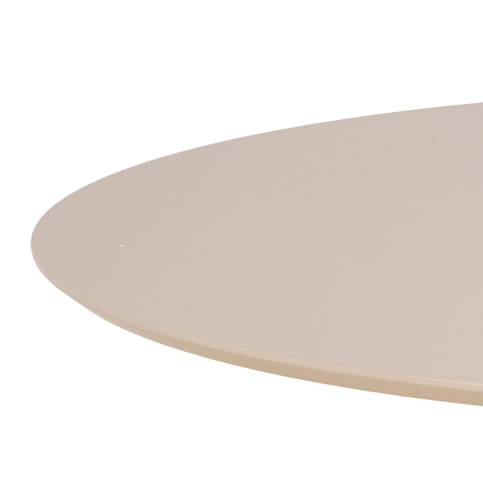 Round beige table top on a white background