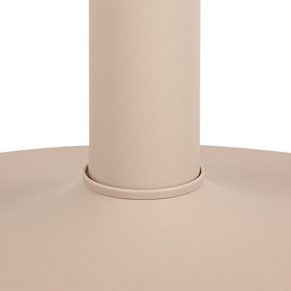 Ibiza Round Beige Dining Table Large Spacious 110cm Top And Solid Metal Base