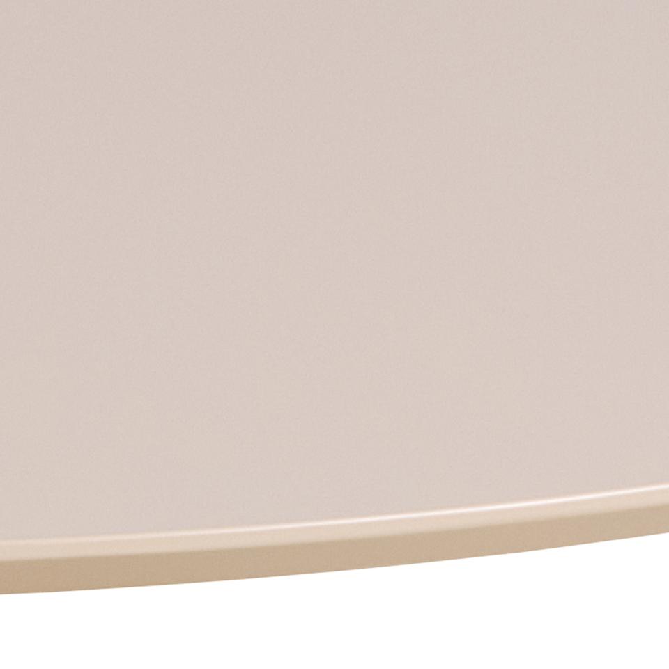 Ibiza Round Beige Dining Table Large Spacious 110cm Top And Solid Metal Base