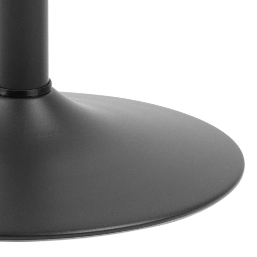 Ibiza Round Bar Table In Black With Wooden Top And Steel Base 60x105cm