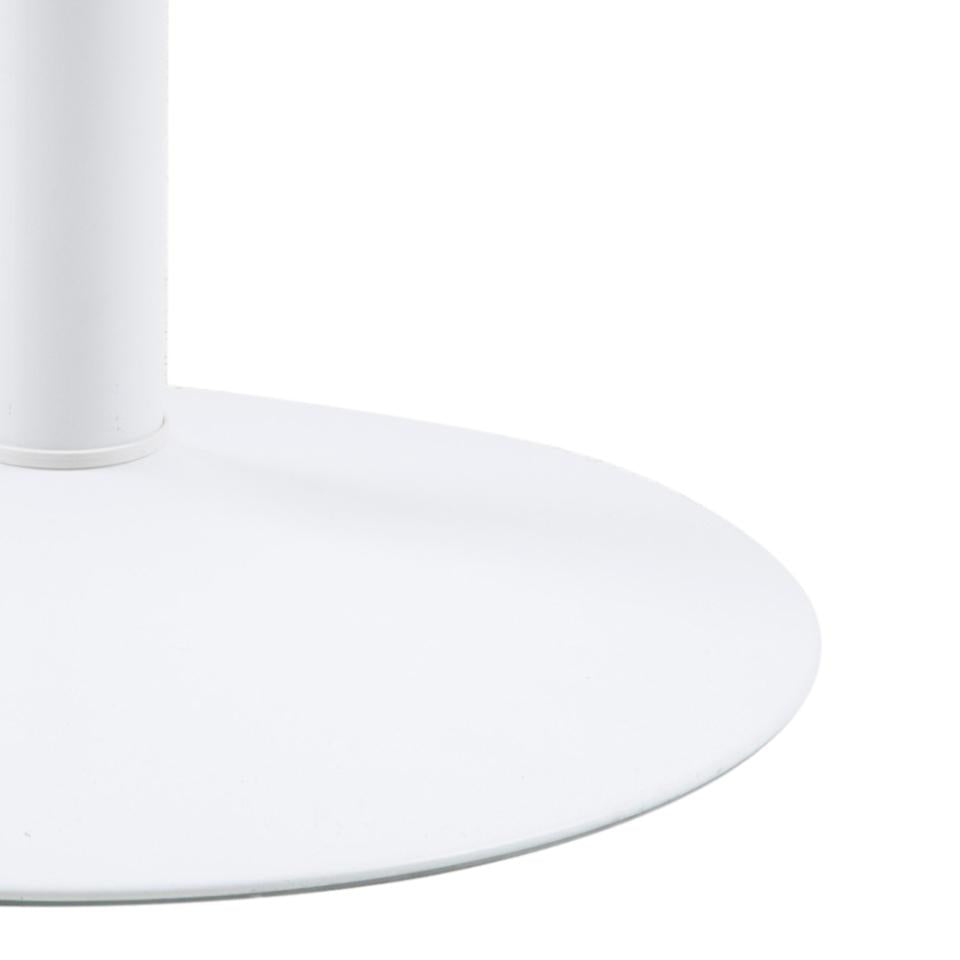 Ibiza Round White Dining Table Large Spacious 110cm Top And Solid Metal Base