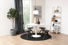 Load image into Gallery viewer, Ibiza Round White Dining Table Large Spacious 110cm Top And Solid Metal Base
