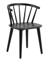 Load image into Gallery viewer, Ida Stylish Black Dining Chair, Set Of 2 Curved Spoked Designer Chairs
