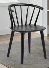 Load image into Gallery viewer, Ida Stylish Black Dining Chair, Set Of 2 Curved Spoked Designer Chairs
