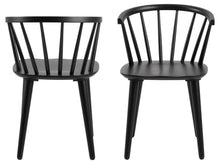 Load image into Gallery viewer, Ida Stylish Black Dining Chair, Set Of 2 Curved Spoked Designer Chairs
