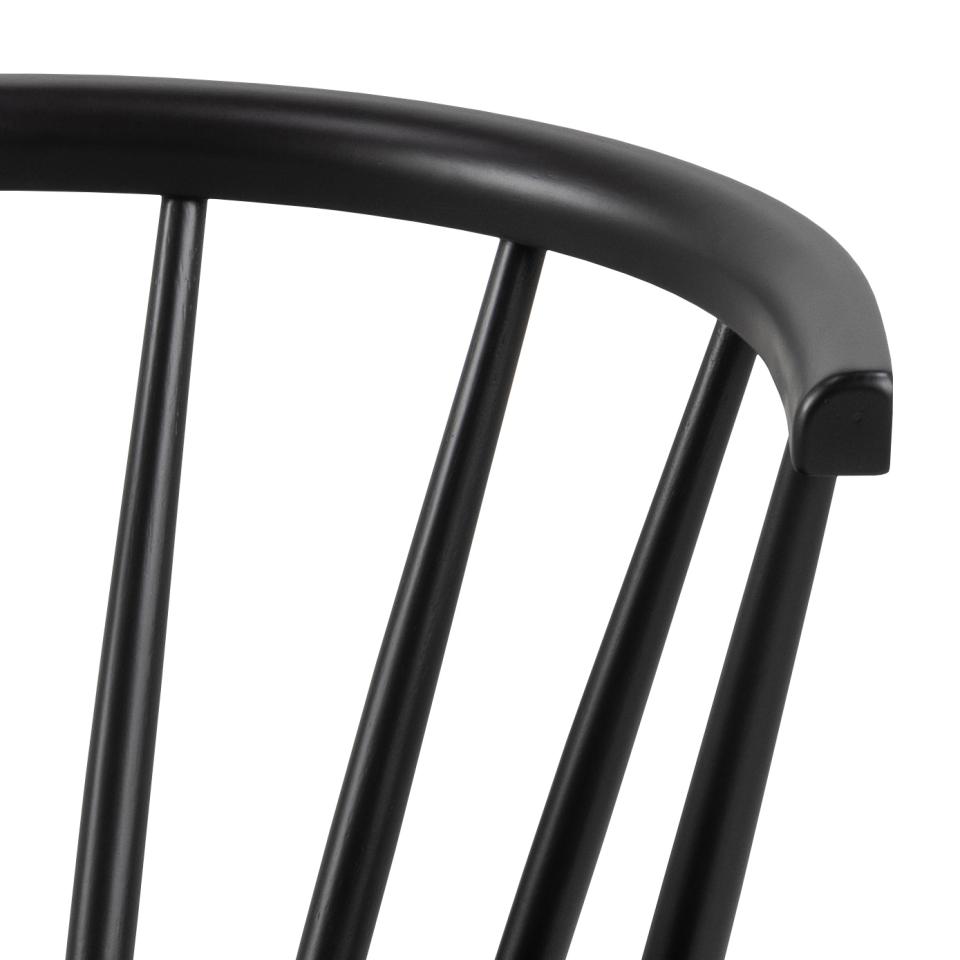 Ida Stylish Black Dining Chair, Set Of 2 Curved Spoked Designer Chairs