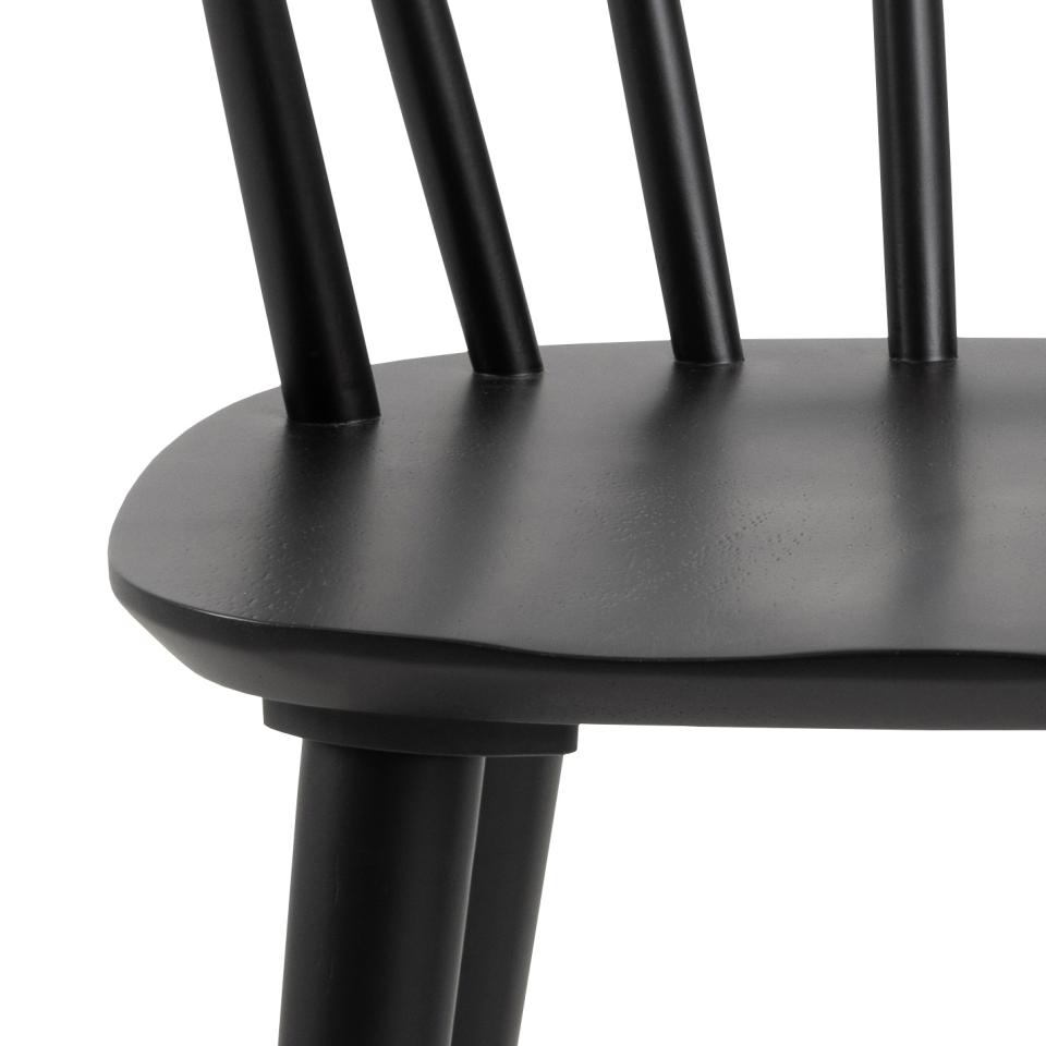 Ida Stylish Black Dining Chair, Set Of 2 Curved Spoked Designer Chairs
