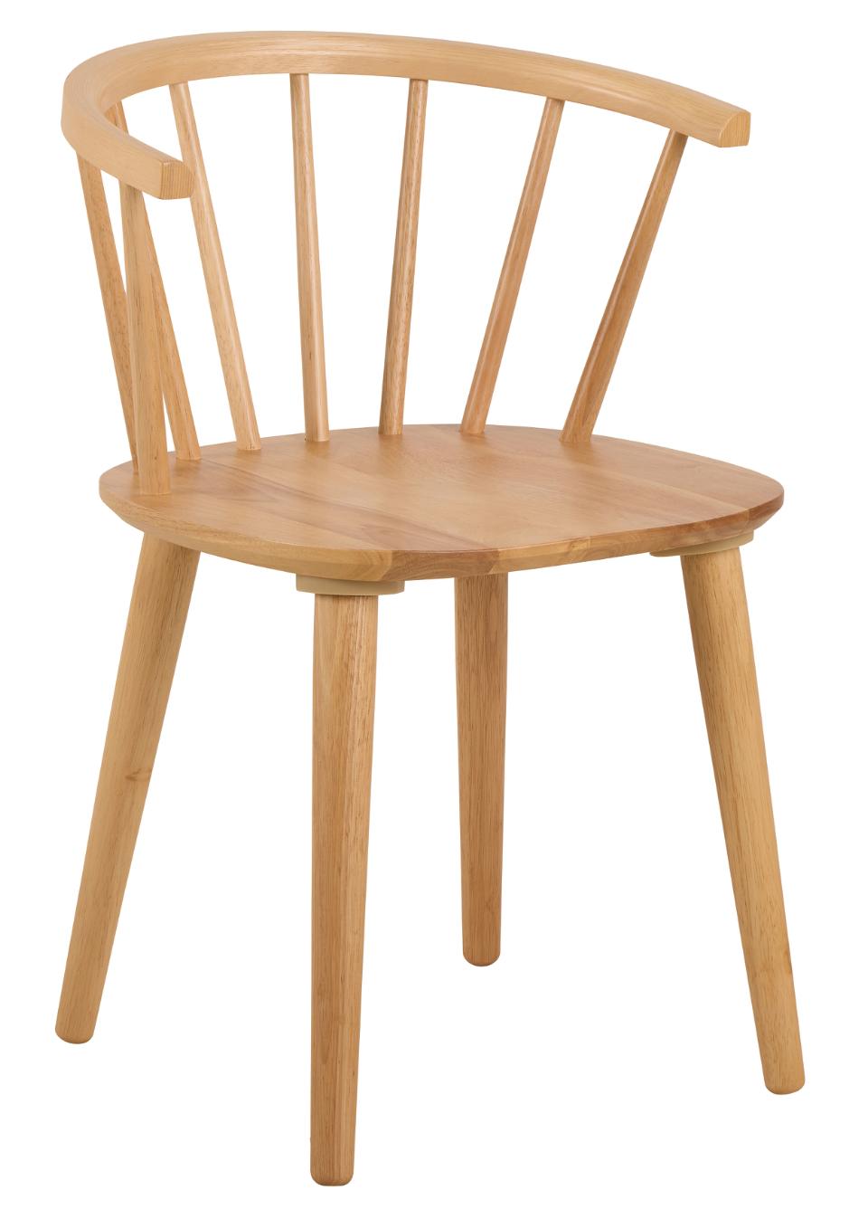 Ida Stylish Oak Dining Chair, Set Of 2 Curved Spoked Designer Chairs