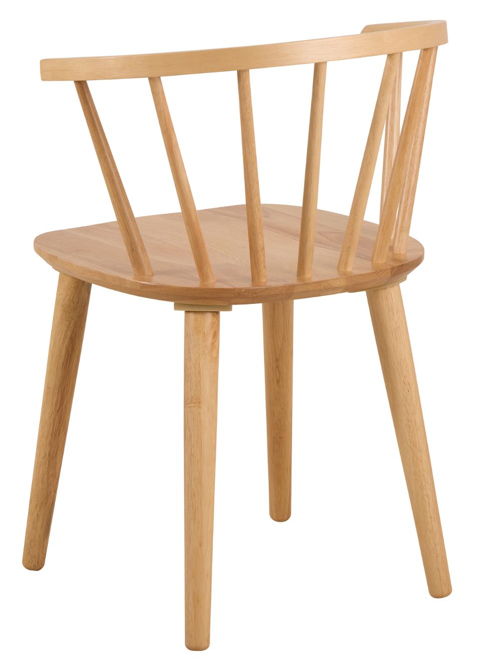 Ida Stylish Oak Dining Chair, Set Of 2 Curved Spoked Designer Chairs