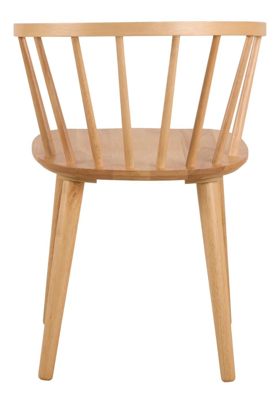Ida Stylish Oak Dining Chair, Set Of 2 Curved Spoked Designer Chairs