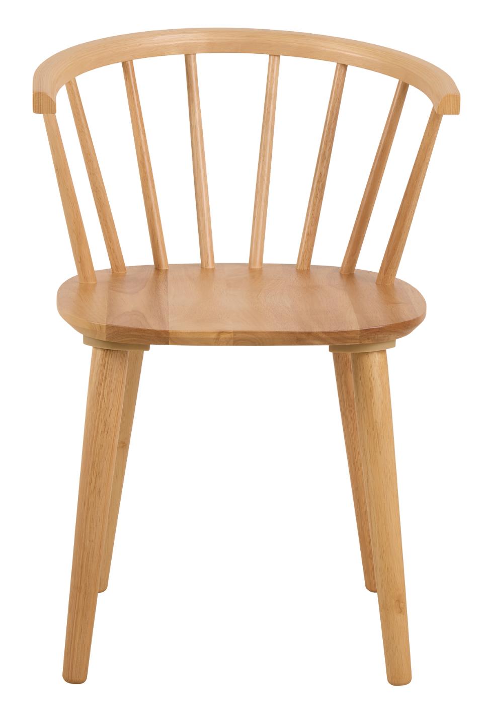Ida Stylish Oak Dining Chair, Set Of 2 Curved Spoked Designer Chairs