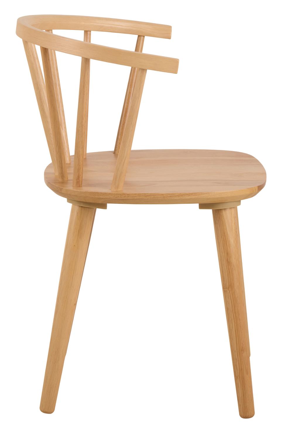Ida Stylish Oak Dining Chair, Set Of 2 Curved Spoked Designer Chairs