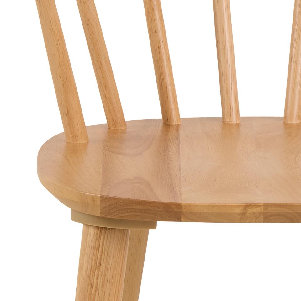 Ida Stylish Oak Dining Chair, Set Of 2 Curved Spoked Designer Chairs
