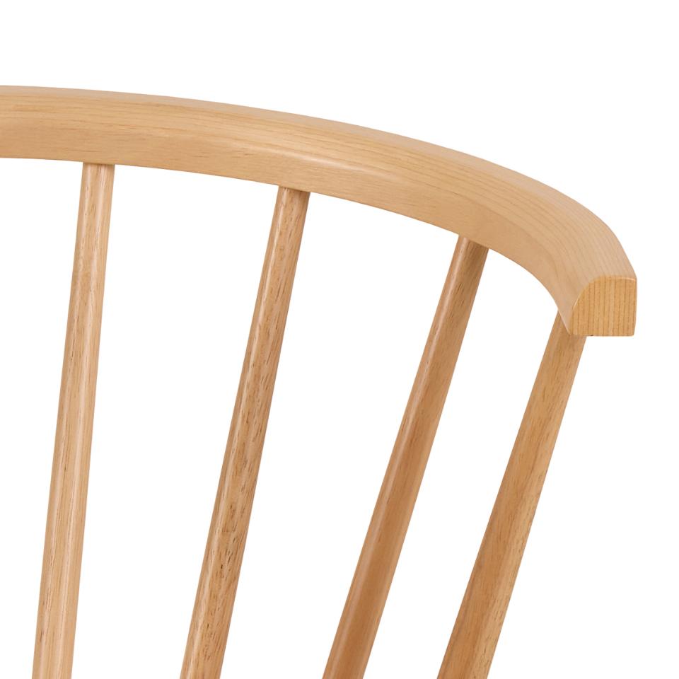 Ida Stylish Oak Dining Chair, Set Of 2 Curved Spoked Designer Chairs