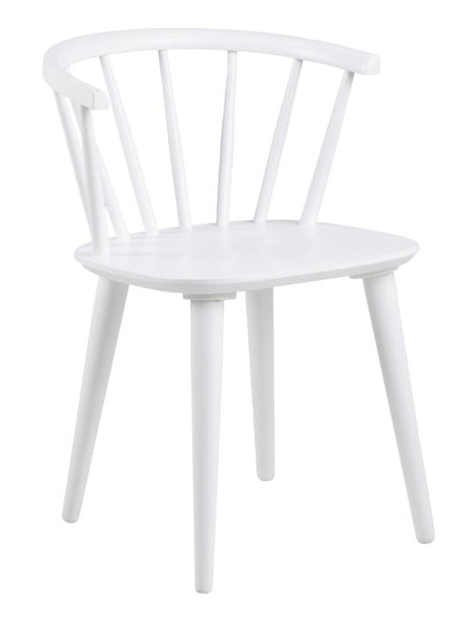 Ida Stylish White Dining Chair, Set Of 2 Curved Spoked Designer Chairs