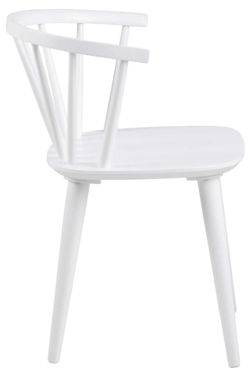 Ida Stylish White Dining Chair, Set Of 2 Curved Spoked Designer Chairs