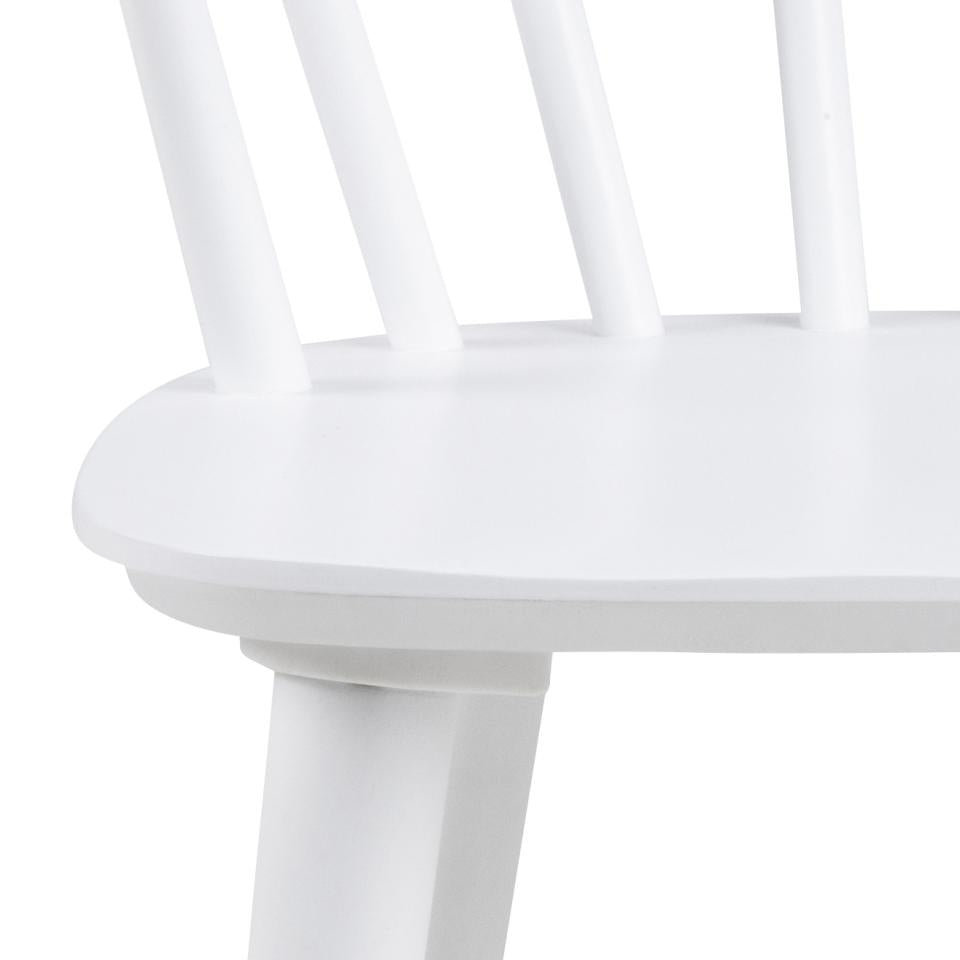 Ida Stylish White Dining Chair, Set Of 2 Curved Spoked Designer Chairs